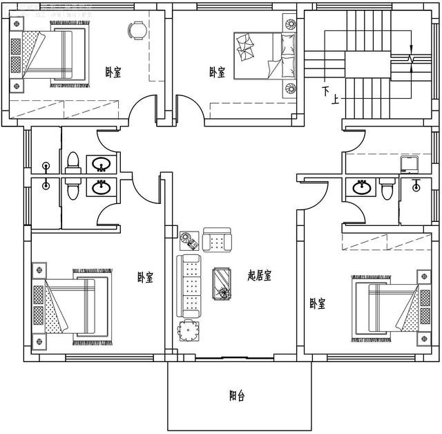 面寬14.0米進深13.5米三層大落地窗別墅圖，好看