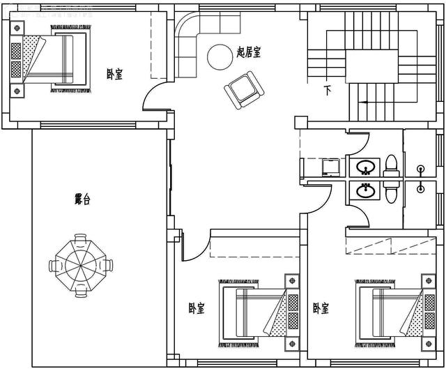 面寬14.0米進深13.5米三層大落地窗別墅圖，好看