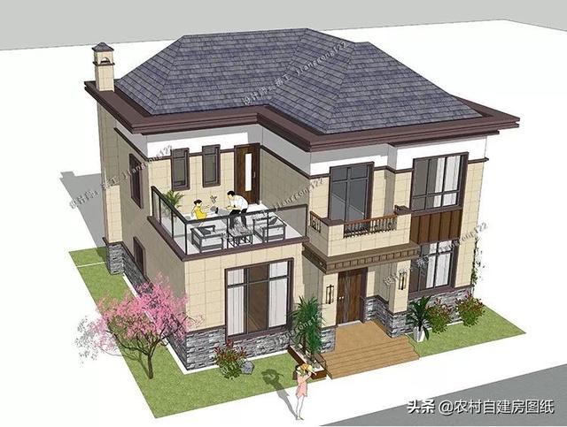 8款小戶(hù)型二層小洋樓別墅圖，主體15萬(wàn)起，人人建的起
