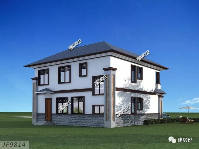 面寬12米的新中式帶內(nèi)院別墅設(shè)計(jì)圖，類四合院風(fēng)格