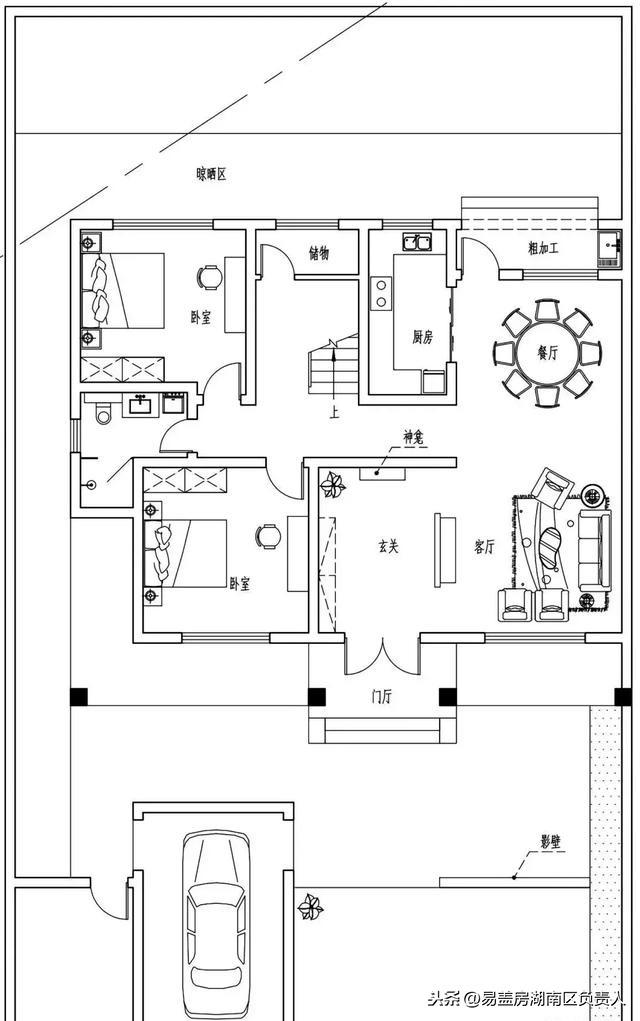 250平新中式別墅方案，有宅有院有車庫