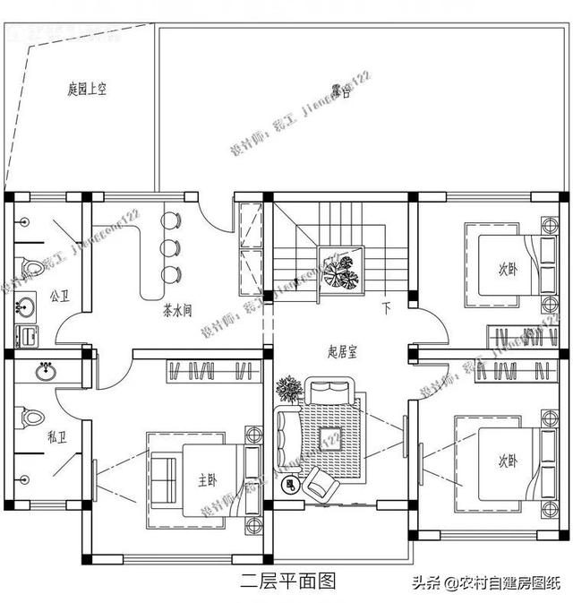 7款帶院子的二層別墅方案，庭院花池涼亭一個都不能少