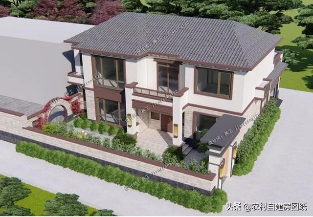 7款帶院子的二層別墅方案，庭院花池涼亭一個都不能少
