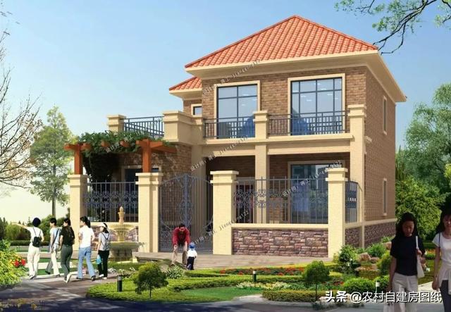 7款帶院子的二層別墅方案，庭院花池涼亭一個都不能少