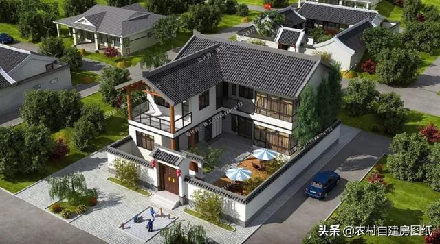 7款帶院子的二層別墅方案，庭院花池涼亭一個都不能少