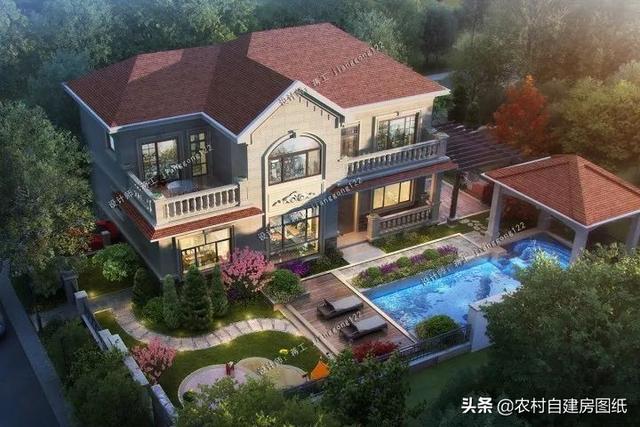 7款帶院子的二層別墅方案，庭院花池涼亭一個都不能少