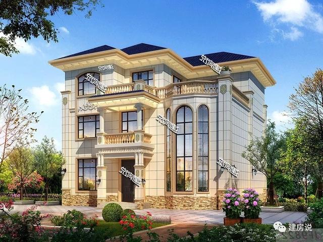 面寬12米的復(fù)式樓設(shè)計(jì)圖，挑空大客廳