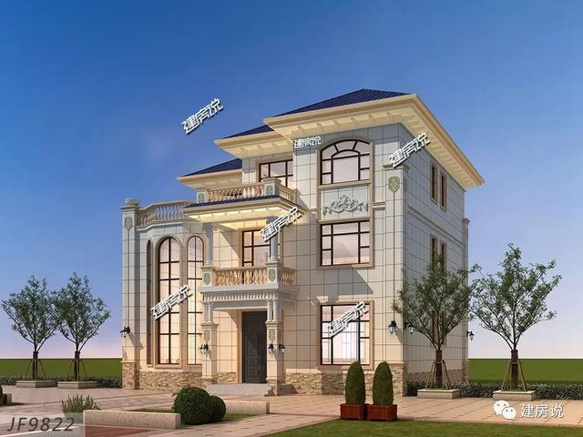 面寬12米的復(fù)式樓設(shè)計(jì)圖，挑空大客廳