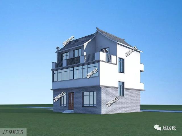 面寬11米中國風徽派自建房別墅方案，適合鄉(xiāng)村建