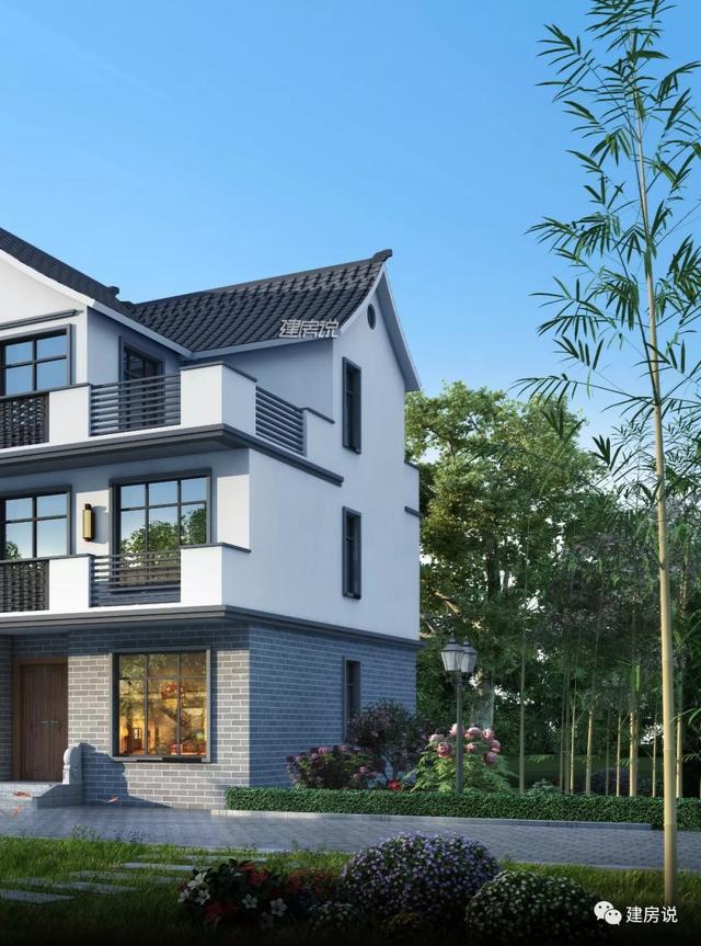 面寬11米中國風徽派自建房別墅方案，適合鄉(xiāng)村建