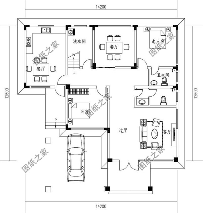 145平方米現(xiàn)代二層自建房屋設(shè)計CAD圖紙帶外觀效果圖
