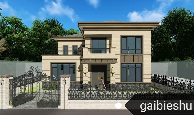 河南自建現(xiàn)代二層別墅戶型設(shè)計(jì)圖，3廳5臥