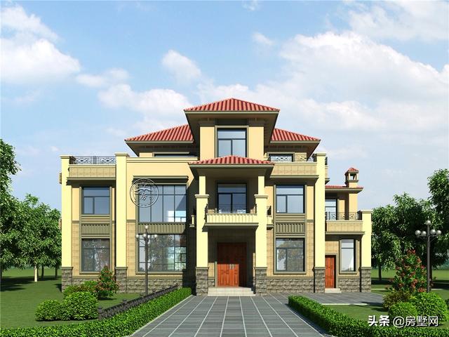 層次感超好的三層歐式別墅設(shè)計戶，多種戶型可選擇