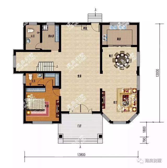 帶大堂屋和涼亭設(shè)計(jì)的農(nóng)村自建房圖，豪宅標(biāo)準(zhǔn)設(shè)計(jì)