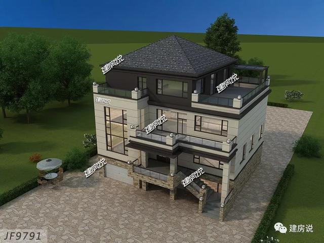 面寬12米占地130平的新中式自建房戶型圖，四層大套房不錯(cuò)