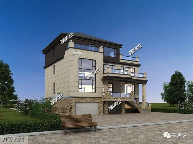 面寬12米占地130平的新中式自建房戶型圖，四層大套房不錯(cuò)