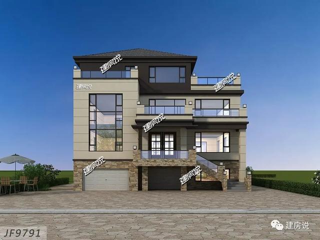 面寬12米占地130平的新中式自建房戶型圖，四層大套房不錯(cuò)