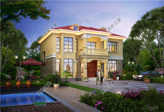 簡(jiǎn)單實(shí)用農(nóng)村自建二層別墅設(shè)計(jì)圖，戶(hù)型造型簡(jiǎn)約好看