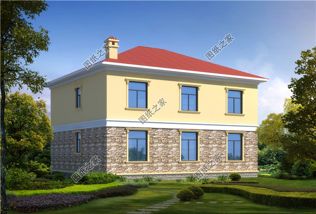 簡(jiǎn)單實(shí)用農(nóng)村自建二層別墅設(shè)計(jì)圖，戶(hù)型造型簡(jiǎn)約好看