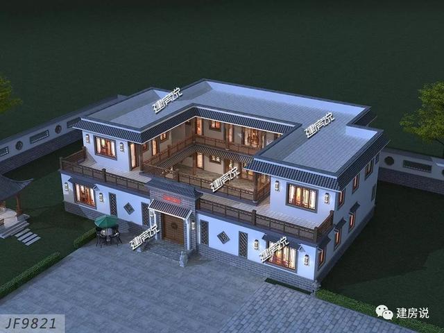 新中式平屋頂四合院別墅，可以出租可以做民宿