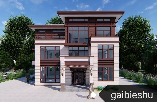 16.3m×12.3m三層平屋頂別墅設(shè)計，框架結(jié)構(gòu)