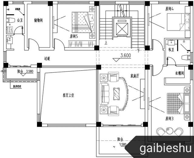 16.3m×12.3m三層平屋頂別墅設(shè)計，框架結(jié)構(gòu)