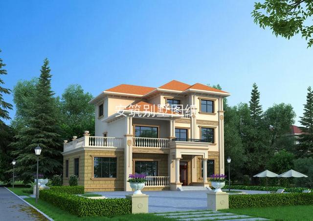 開(kāi)間16.2米，進(jìn)深11.7米二層小樓房設(shè)計(jì)，35萬(wàn)能建好主體