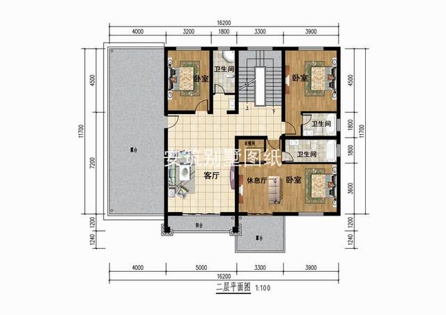開(kāi)間16.2米，進(jìn)深11.7米二層小樓房設(shè)計(jì)，35萬(wàn)能建好主體