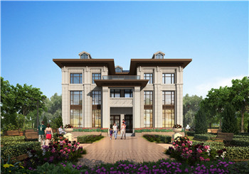 現(xiàn)代風(fēng)高端農(nóng)村兄弟自建三層雙拼別墅設(shè)計(jì)圖，漂亮大氣