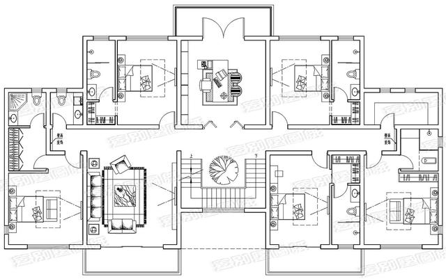 湖南婁底三層雙拼別墅效果圖及平面，外觀大氣