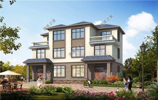 兄弟雙拼三層小別墅設(shè)計圖紙，占地160平方米左右