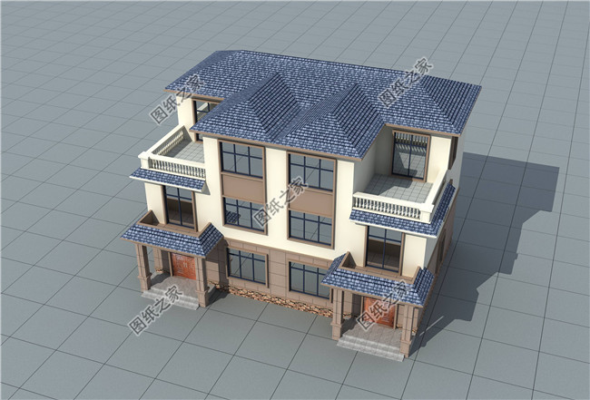 兄弟雙拼三層小別墅設(shè)計圖紙，占地160平方米左右