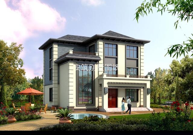 開間12.5米，進(jìn)深11.1米農(nóng)村3層樓房設(shè)計(jì)戶型，主體造價(jià)不到40萬