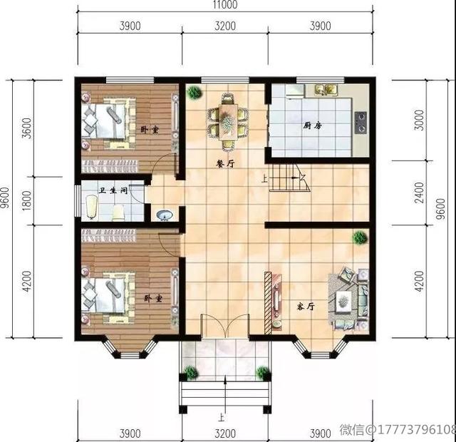 簡潔二層小樓設(shè)計圖，6個臥室還帶一個書房