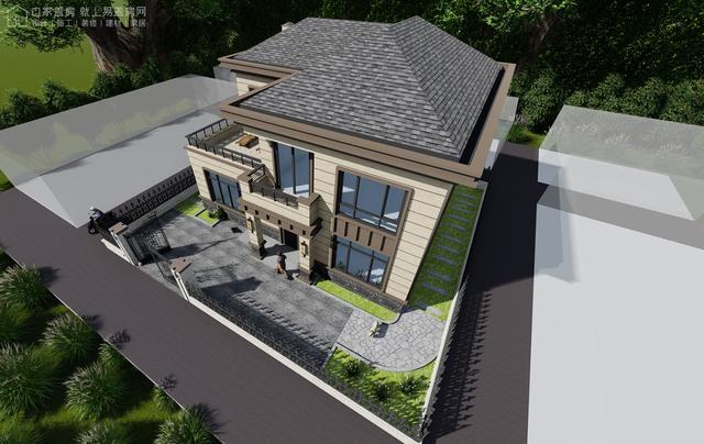 河南南陽二層新中式別墅設(shè)計圖，戶型實用