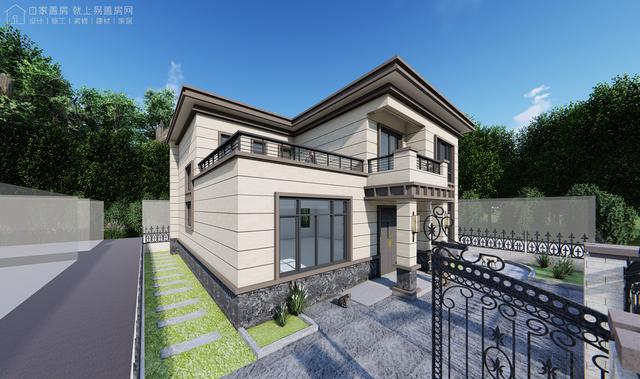 河南南陽二層新中式別墅設(shè)計圖，戶型實用