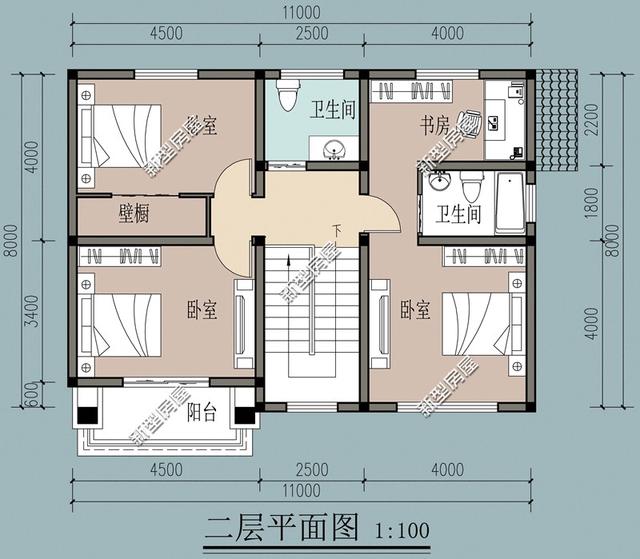 9套農(nóng)村老百姓自建房子的戶型圖，一層、二層都有