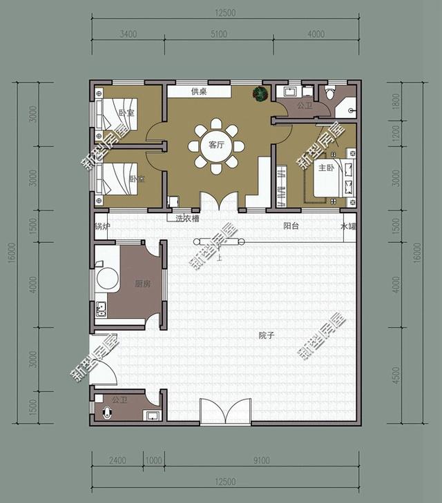 9套農(nóng)村老百姓自建房子的戶型圖，一層、二層都有