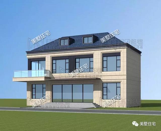 占地147平的簡歐4間二層別墅戶型方案，樓梯有特色