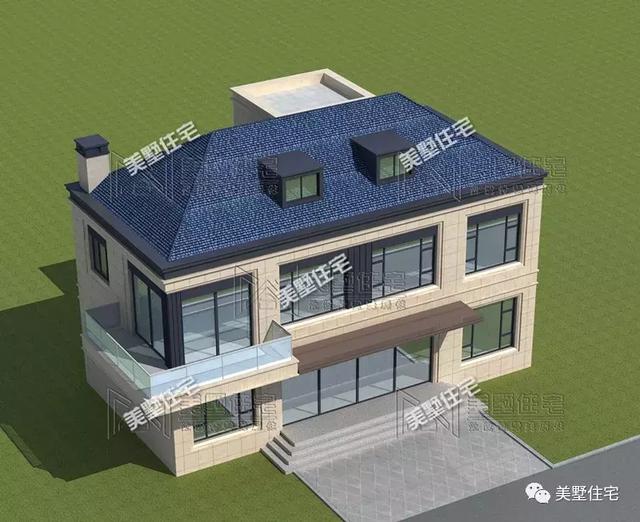 占地147平的簡歐4間二層別墅戶型方案，樓梯有特色