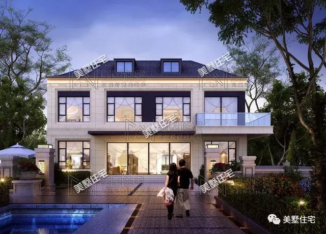 占地147平的簡歐4間二層別墅戶型方案，樓梯有特色