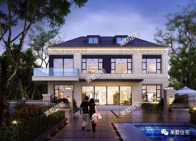 占地147平的簡歐4間二層別墅戶型方案，樓梯有特色