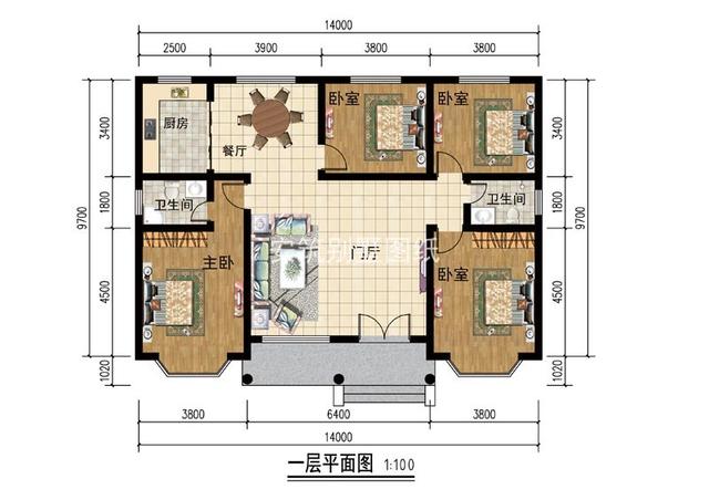 占地15平左右一層平層房屋戶型圖，不到20萬就能建一棟