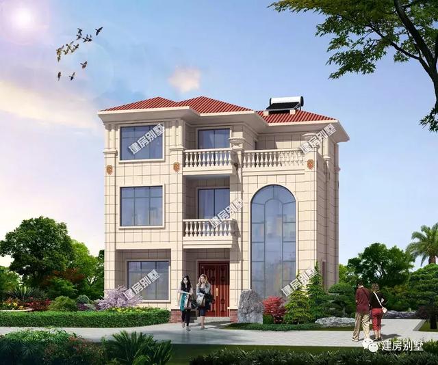 進(jìn)深8.6米的兩棟農(nóng)村別墅戶型圖，第二棟有獨(dú)立廚房