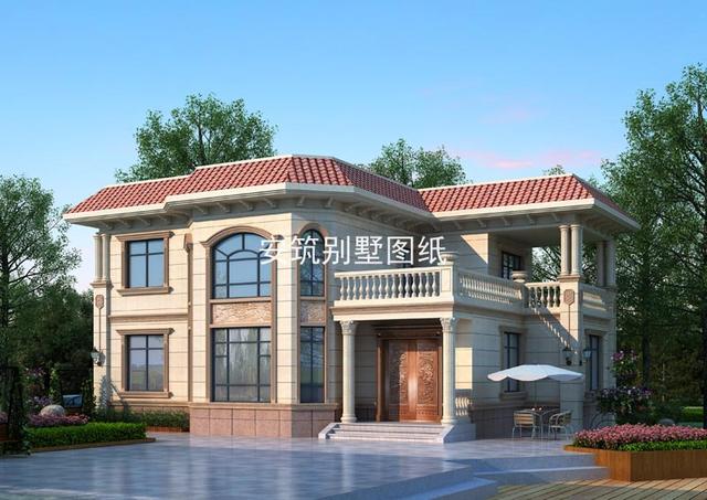 25萬(wàn)的二層歐式洋房設(shè)計(jì)圖片，平屋頂設(shè)計(jì)也很時(shí)尚