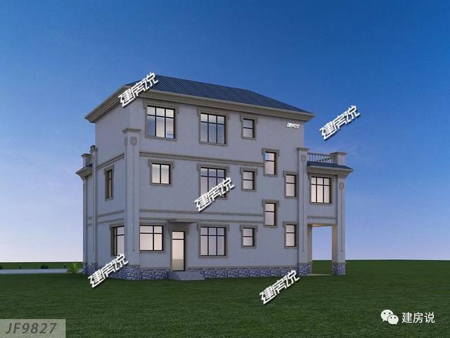 開間15.5米進深10.8米的兩層半樓房設計圖，你離好日子就差一套別墅