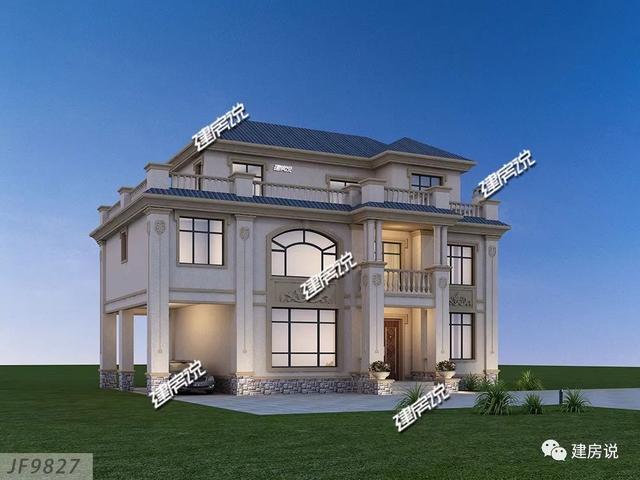 開間15.5米進深10.8米的兩層半樓房設計圖，你離好日子就差一套別墅