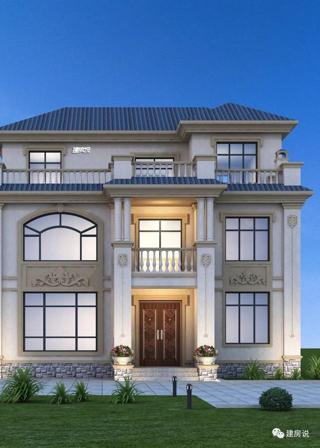 開間15.5米進深10.8米的兩層半樓房設計圖，你離好日子就差一套別墅