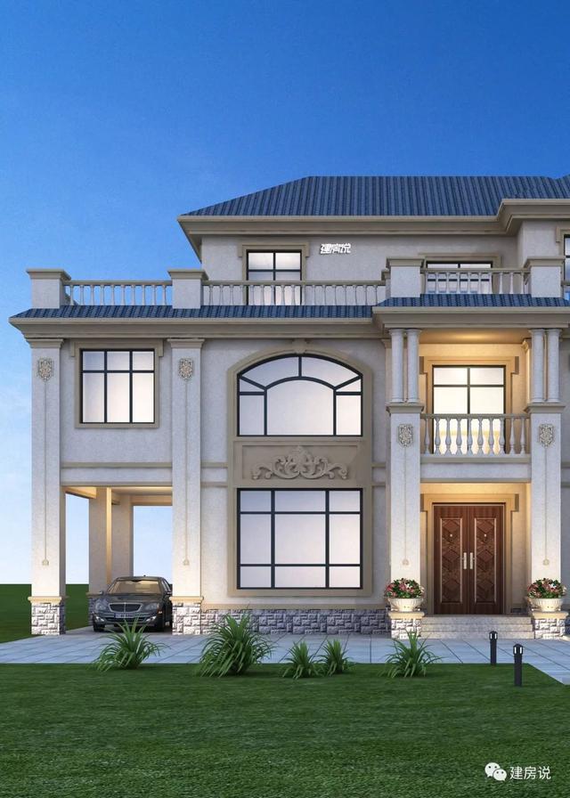 開間15.5米進深10.8米的兩層半樓房設計圖，你離好日子就差一套別墅