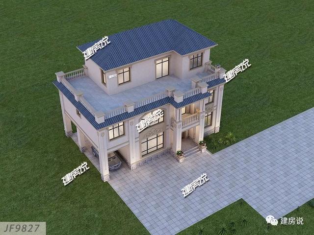 開間15.5米進深10.8米的兩層半樓房設計圖，你離好日子就差一套別墅